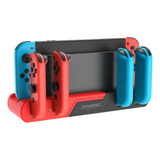 Dock De Carregamento Nintendo Switch Joy Con E Porta Jogos