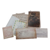 Dois Envelopes Antigos Com Cartas Folhetos Cartões Anos 70