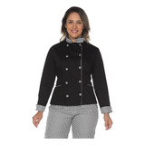 Dolmã Chef Cozinha Feminino Algodão Detalhe Pied Poule