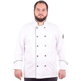 Dólmã Chef De Cozinha Plus Size Tradicional Branco
