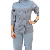 Dolma Feminino Confeitaria Acinturada Cinza Com Preto