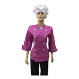 Dólmã Manga 3/4 Brim Leve Chef De Cozinha Feminino
