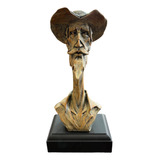 Dom Quixote Escultura Busto Dorso Linda Rara Decoração