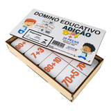 Dominó Jogo Educativo Pedagógico Matemático Adição 28pcs Mdf Mega Impress