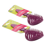 Dompel Pirulito Kit 2 Escova Desembaraçar Pentear Com Cheirinho Cor Uva