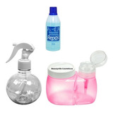 Dosador Acetona + Removedor 100ml+ Borrifador 180ml Bolinha