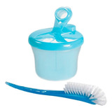 Dosador Leite Em Po Escova Para Lavar Mamadeira Avent Azul