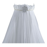 Dossel Mosquiteiro Quarto De Bebe Coroa Perolas Strass Rosa