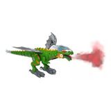 Dragão Dinossauro Cyber Robô Solta Fumaça Luz Anda Som