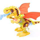 Dragão Solta Fumaça Dinossauro De Brinquedo Anda Luz E Som