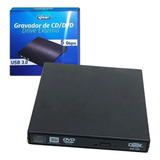 Drive Gravador Leitor Cd/dvd Externo Usb 3.0 Slim Portátil Pc Notebook