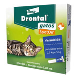 Drontal Gatos Spoton 0,7 Ml Para Gatos De 2,5 A 5 Kg
