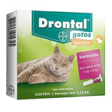 Drontal Spot On 1,12 Ml Vermicida Gatos 5 A 8 Kg Bayer