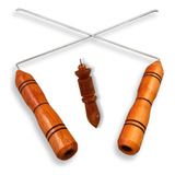 Dual Rod + Pêndulo Modelo P-04 Em Madeira Para Radiestesia