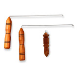 Dual Rod + Pêndulo Modelo P-04 Em Madeira Para Radiestesia