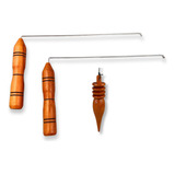 Dual Rod + Pêndulo Modelo P-07 Em Madeira Para Radiestesia