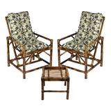 Duas Cadeiras Confortáveis Para Edicula E Deck C/mesa Bambu