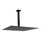 Ducha Black 40x40 Cm Inox 304 C/ Cano Suporte De Teto 24 Cm