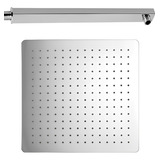 Ducha Chuveiro Slim Inox 304 20x20 Com Braço 40cm Externa