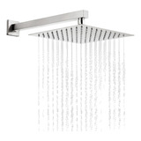 Ducha Fria Aquecedor Solar Gás Quadrada Chuveiro Slim 20x20 Cm Inox + Braço 40cm Aréa Interna E Externa Piscina Jardim Quintal Dazie Metais