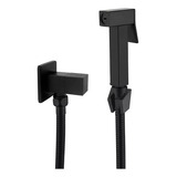 Ducha Higiênica Banheiro Completa Quadrado Preto Luxo