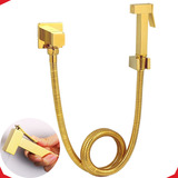 Ducha Higiênica Banheiro Metal Gold Quadrada