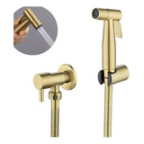 Ducha Higiênica Dourada 1/4 Volta Luxo Gatilho Inox 304 Escovado Brinovar