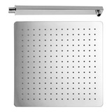 Ducha Inox Ss304 Quadrada 40cm Slim 40x40 Com Braço Quadrado