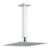 Ducha Ultra Slim Luxo Quadrado 30x30 Cromado Suporte Teto