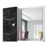 Dullar Móveis Gênova Armário De Banheiro Aéreo Espelho Espelheira 1 Porta Cor Branco/nero