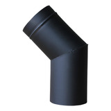 Duto Curva 45° Chaminé Fogão Lareira E Churrasqueira Preto