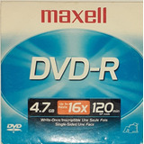 Dvd-r Maxell 4.7 Gb/ 16 X/ 120 Min - Made In Taiwan