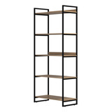 E-led Brasil Etrang Estante Industrial Ferro E Madeira Laminada Com Metal Moderno Cor Preto