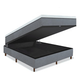 Eco New Colchões Linha Luxo Colchão Magnético Casal 1,38m E 1,88m Infra Anti Germes Mais Cama Box Baú Cor Cinza