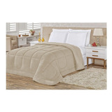 Edredom Bia Enxovais Coberdrom Malha Queen Diseño Liso Color Cáqui De 240cm X 220cm