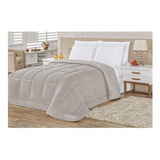 Edredom Bia Enxovais Coberdrom Malha Queen Diseño Liso Color Cinza De 240cm X 220cm