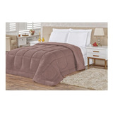 Edredom Bia Enxovais Coberdrom Malha Queen Diseño Liso Color Rosa De 240cm X 220cm
