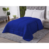 Edredom Comfort Queen Microfibra Da Fábrica Atacado Cor Azul-royal
