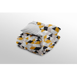 Edredom Dupla Face Solteiro Avulso Floral E Geometrico