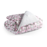 Edredom Mini Cama/berço Infantil Rosa Geométrico Moderno