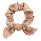 Elástico Cabelo Scrunchie Frufru Laço Bege