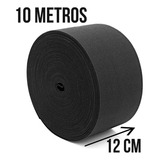 Elástico Reforçado Largura 12cm Com 10 Metros Faixa Elástica Cor Preto Desenho Do Tecido Liso