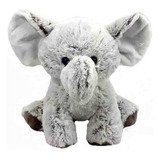 Elefante Pelúcia Peludo 28 Cm Lavável Fofinho Antialérgico Cor Cinza