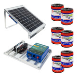 Eletrificador Solar Cerca Elétrica Rural 100km + 3000m Fio
