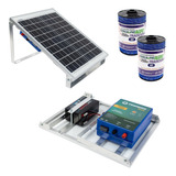 Eletrificador Solar Cerca Elétrica Rural 100km + 500m Fio