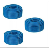 Eletroduto Corrugado Azul Pead 3/4 - 50 Metros Kit 3 Rolos