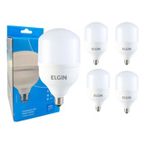 Elgin Kit X5 Lâmpada Led Bulbo 40w 6500k Eonômica Alta Potência Full Cor Da Luz Branco-frio Bivolt
