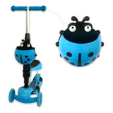 Elite Imports Joaninha Patinete Infantil 3 Rodas Cesto E Luz Cor Azul