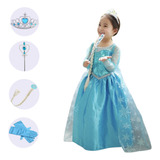 Elsa Frozen Acessórios C/ Trança, Coroa E Varinha