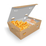 Embalagem Combo Delivery M Hambúrguer Fritas Salgados 50un